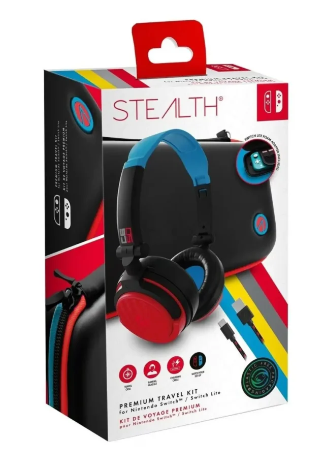 Nintendo Switch Premium Travel Kit Neon Red Blue Switch