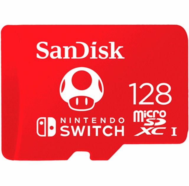 SanDisk Nintendo Switch microSD 100MBs 128GB Mario edition