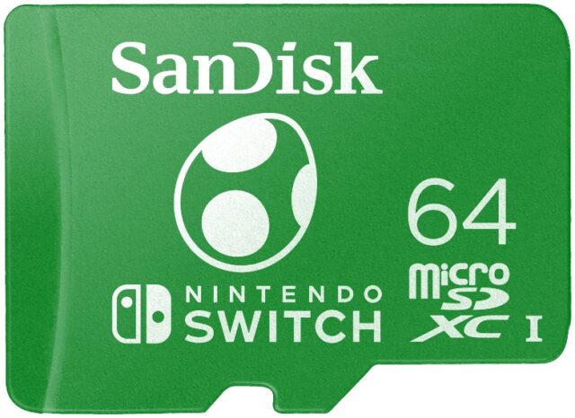 SanDisk Nintendo Switch microSD 100MBs 64GB Yoshi edition