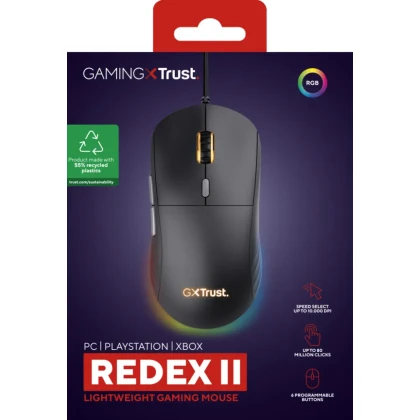 Trust GXT 925 Redex II Lightweight Gaming Mus Svart